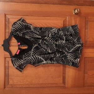 Elle Black and Cream Abstract Blouse